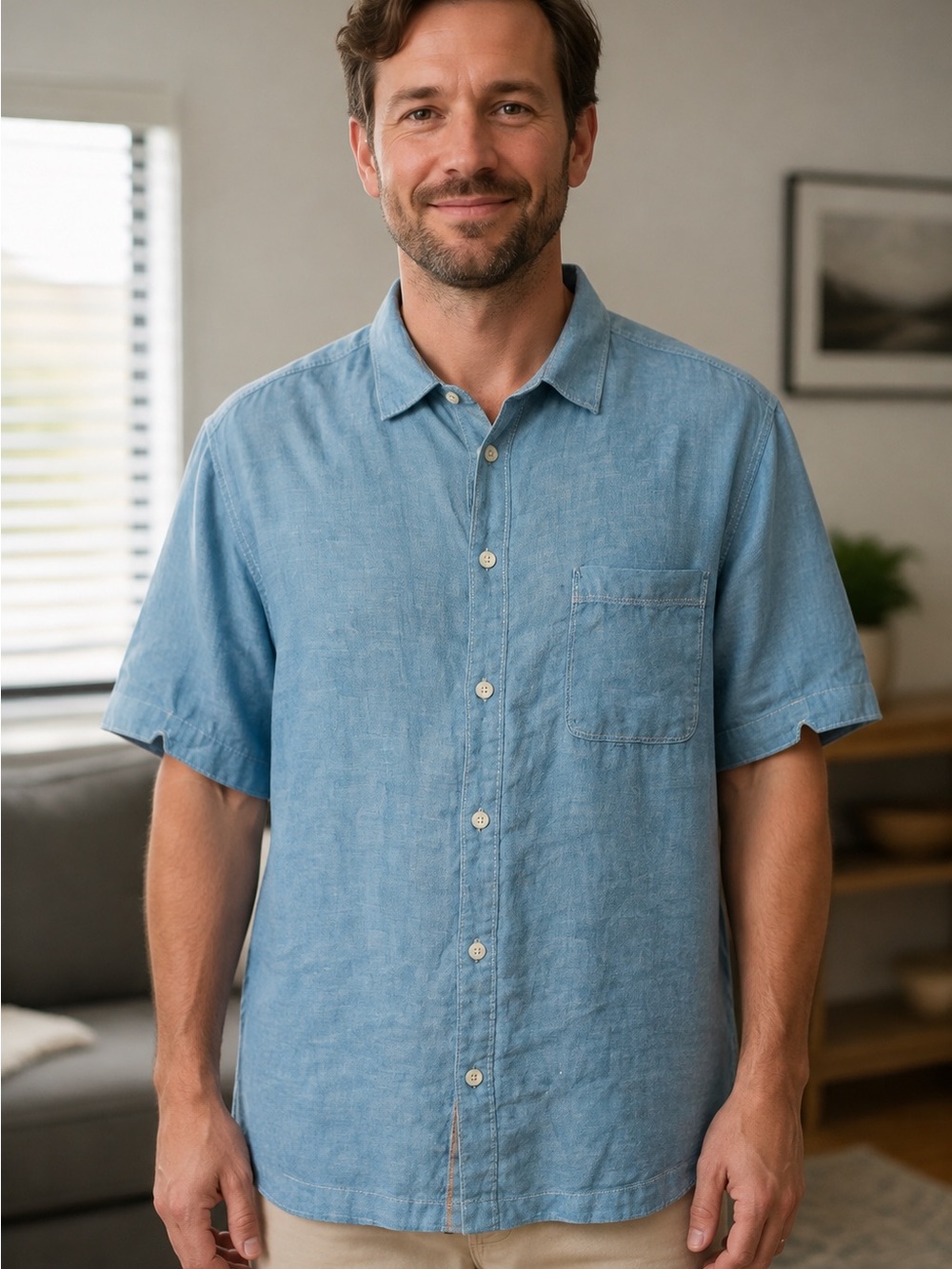 Tommy Bahama Blue Linen Short Sleeve Shirt NWT